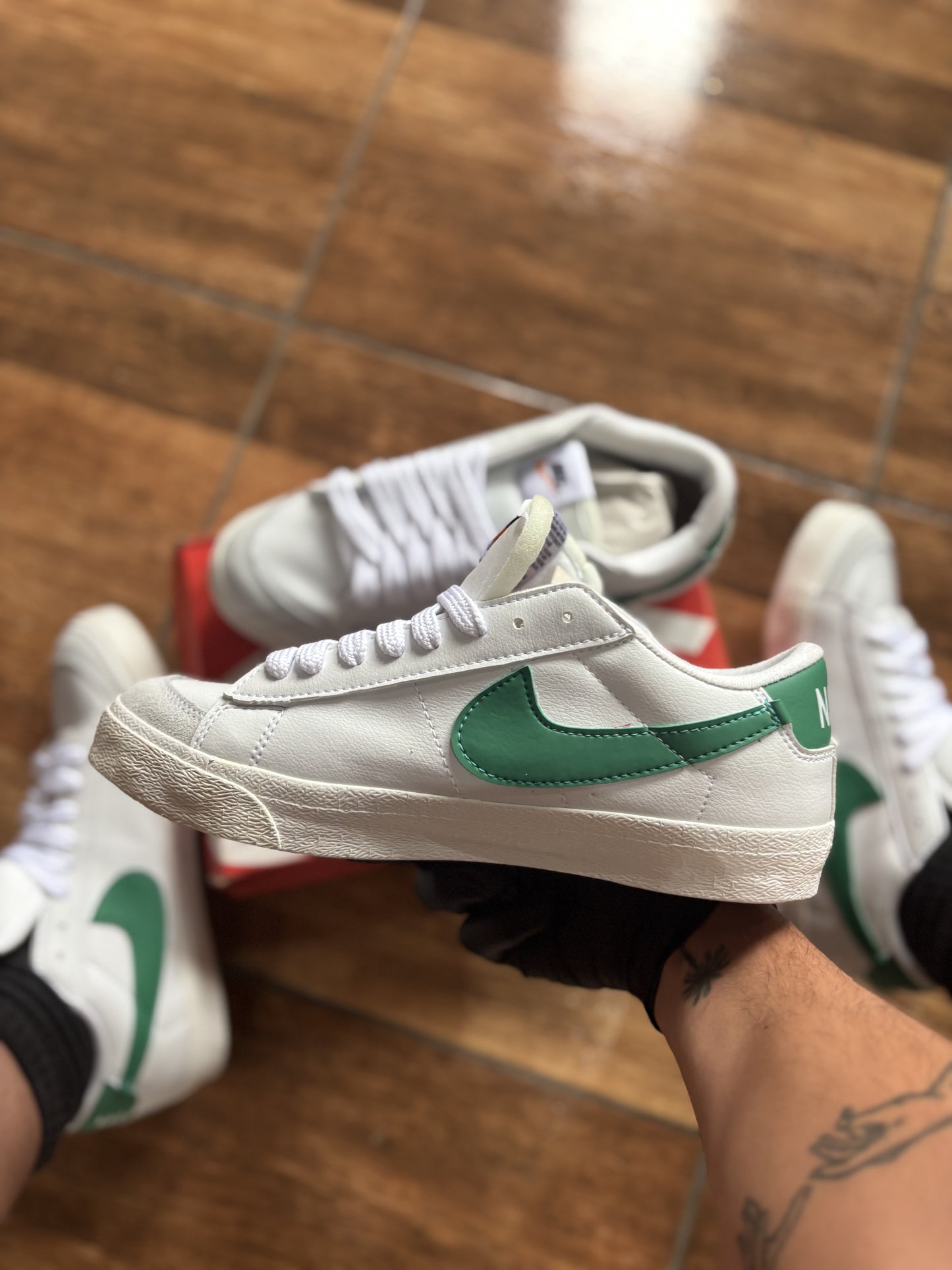 NIKE BLAZER LOW WHITE&GREEN